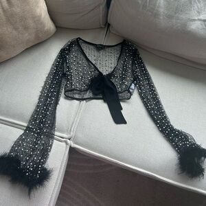 Black and pearled matching festival set